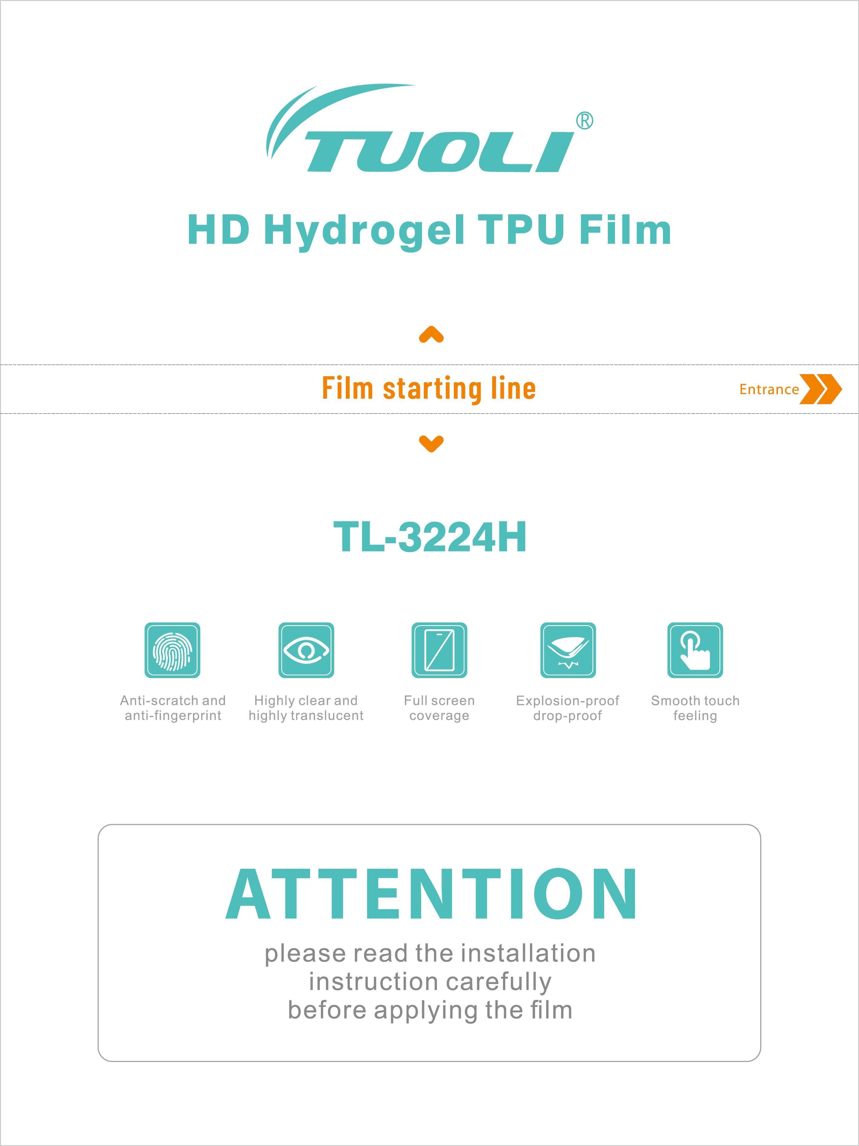 324*240mm HD Hydrogel TPU Film