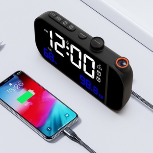 นาฬิกาตั้งโต๊ะ LED พร้อมโปรเจคเตอร์บอกเวลาพร้อมวิทยุ FM วัดอุณหภูมิและความชื้น