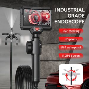 S20プロハンドル工業用検査内視鏡カメラ360度ステアリングデュアルレンズIP67防水<span class=keywords><strong>2</strong></span>ウェイ8LEDボアスコープカメラ