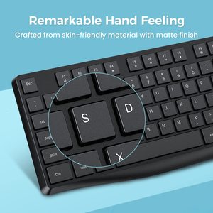 Teclado inalámbrico Bluetooth ergonómico de 2,4G para ordenador, luz indicadora ampliada, teclado de PC de tamaño completo para ordenador portátil de escritorio - Product Image 4