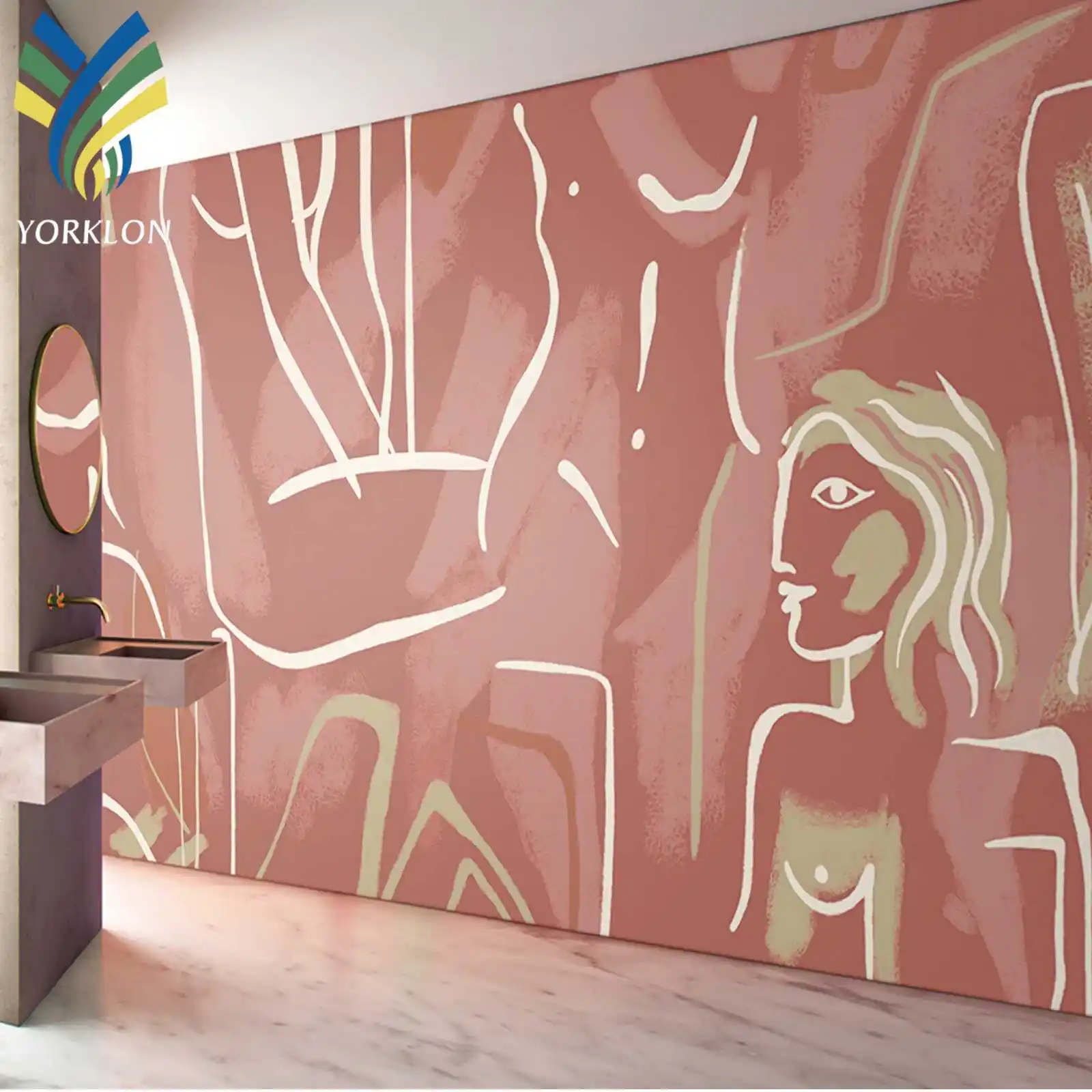 Empapelado moderno 3D para decoración del hogar, mural de diseño de mujer desnuda, hermoso Art Deco