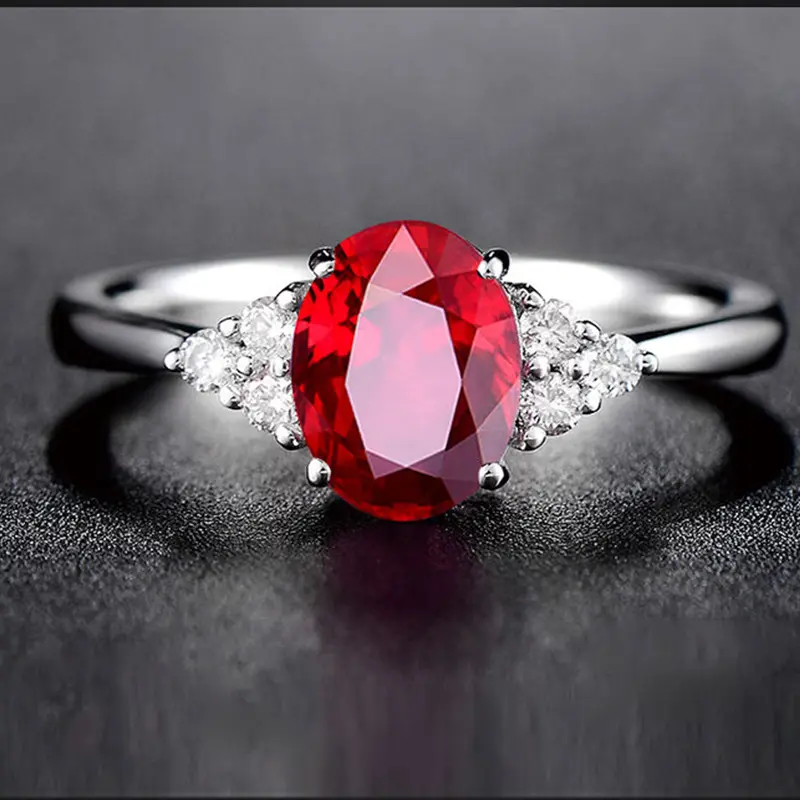 Xiacheng anel de pedra preciosa para homens, anel de compromisso de casal natural masculino, 925 prata 2021, rubi vermelho