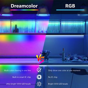 โต๊ะเล่นเกมพร้อมรีโมตคอนโทรล,ไฟ LED RGBIC ติดตามผลไฟ BT เพลงซิงค์ควบคุมด้วยแอปสำหรับตกแต่งห้องนอนห้องนั่งเล่น - Product Image 5