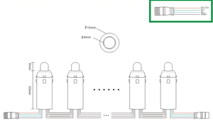 12mm <strong>DMX</strong>/WS2811 Addressable RGB Pixel <strong>String</strong> Lights IP67 Waterproof <strong>LED</strong> for Christmas &amp; Outdoor Decor - Product Image 3