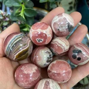 Manevi taş kristal şifa taşı topu halk el sanatları Rhodochrosite mini küre koleksiyonu için - Product Image 3