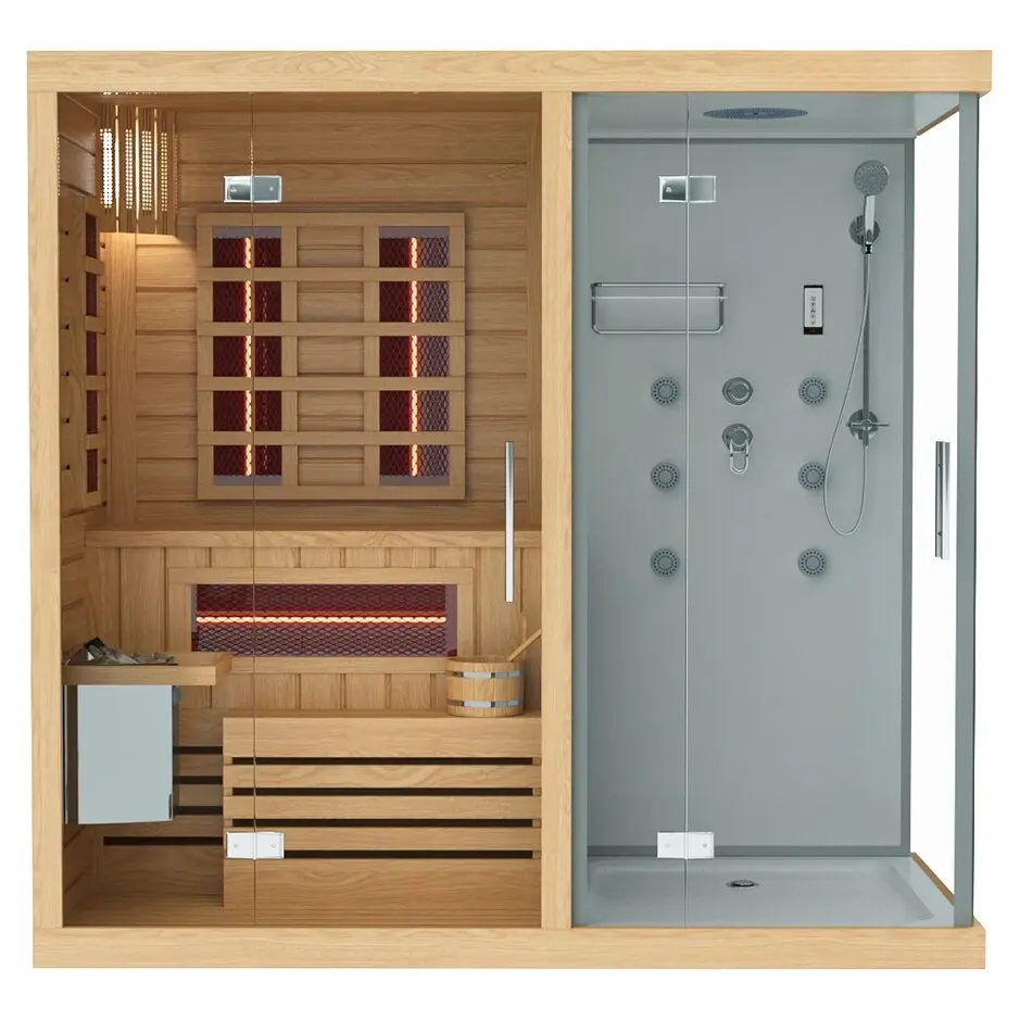 Light Luxury Full Size 2 persone Sauna a infrarossi lontani Steam Cabine Sauna Hammam combinazione personalizzata