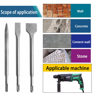 Hot Selling Factory Price 14*250mm Craving Hammer <strong>Chisel</strong> Cold Moiling Pointed <strong>Chisel</strong> Set <strong>for</strong> Stone Granite Concrete - Product Image 5