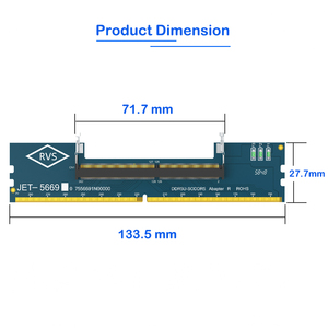 メモリテスターコンバータDDR5からDDR5 U-DIMMラップトップDDR5メモリSO-DIMMからPCデスクトップDIMMライザーカード拡張アダプター - Product Image 3