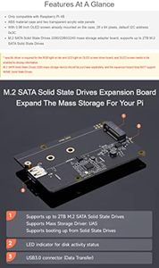 AIsmartlink Raspberry Pi 4B admite hasta 2TB M.2 SATA pantalla OLED de calor fuerte Waveshare Mini Tower Case NAS Kit - Product Image 4