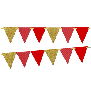 Banderín de cuerda triangular personalizado para decoración de habitación de niños, banderín en blanco, rojo, negro, verde - Product Image 1