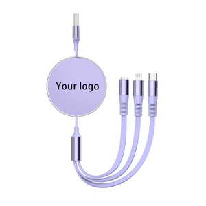 Çok fonksiyonlu 3-in-1 geri çekilebilir hızlı şarj olan USB kablosu 1.2m veri hattı şarj hızlı şarj 3In1 kablo - Product Image 1