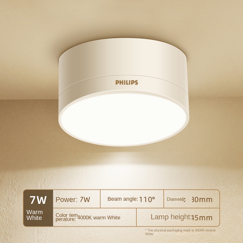 Luz blanca caliente blanca 7W