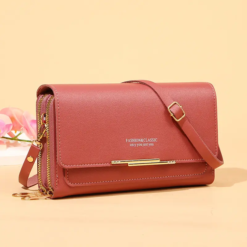 Nuova borsa da donna stile coreano grande capacità multi-funzionale borsa a tracolla a pochette lunga borsa per cellulare