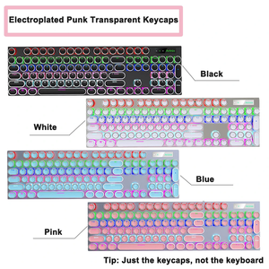 104 <strong>Keys</strong> Transparent Keycaps For Gaming Mechanical <strong>Keyboard</strong> Retro Punk USB Wired LED 23 Mode RGB backlit <strong>Keyboard</strong> <strong>Key</strong> caps - Product Image 2