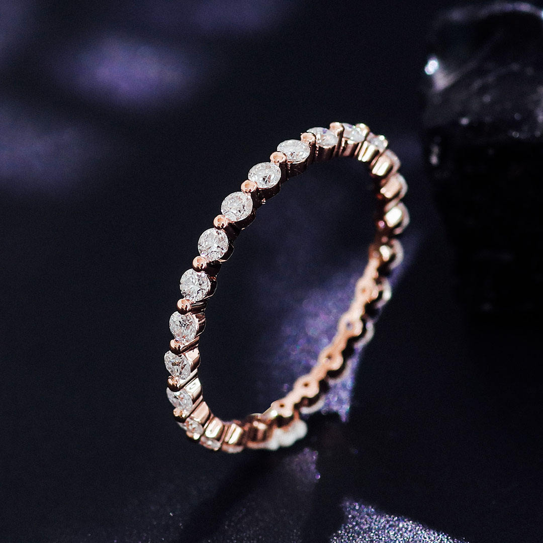 แหวนเพชรแล็บโรสโกลด์ 18K