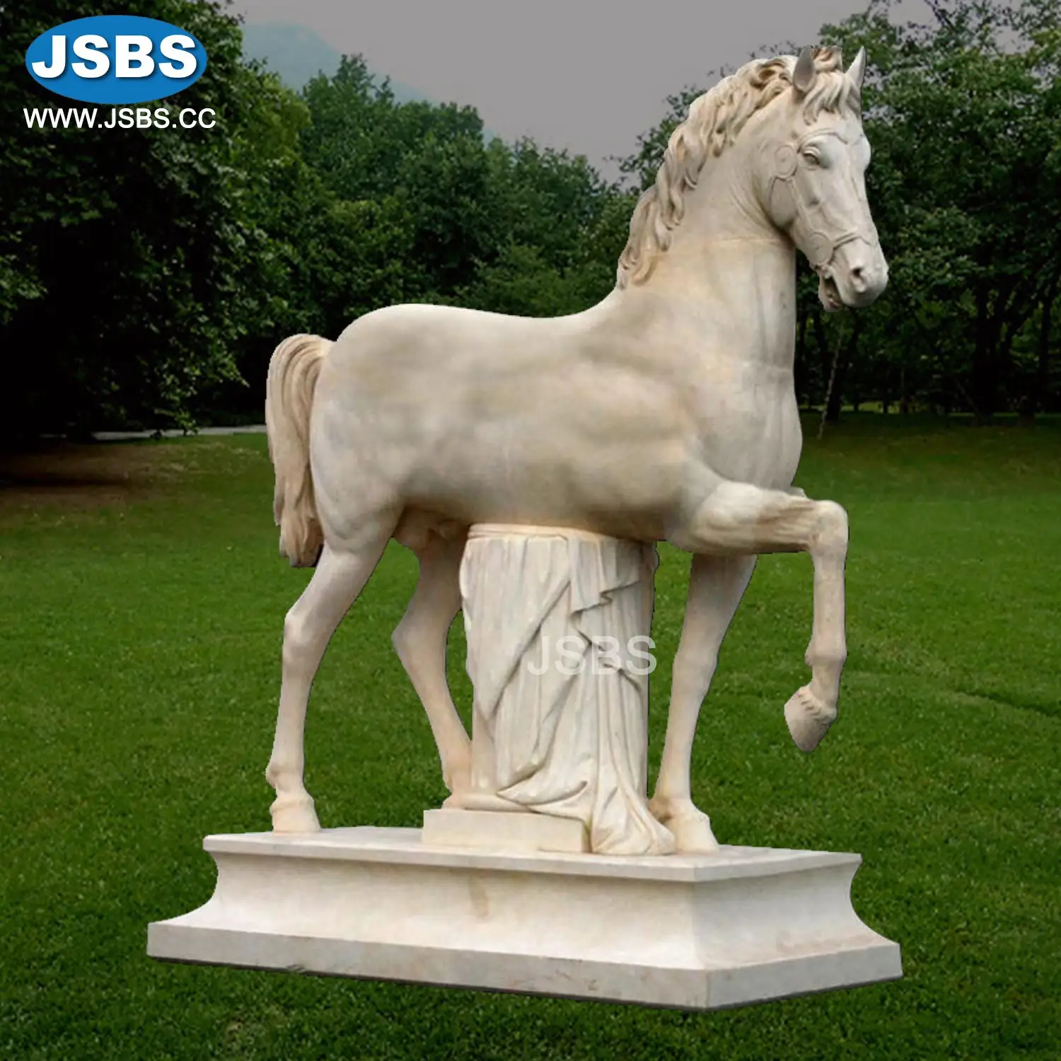 Low Price Hand Stone Carved Marble Life Size Horse Statues Sculpture For Sale