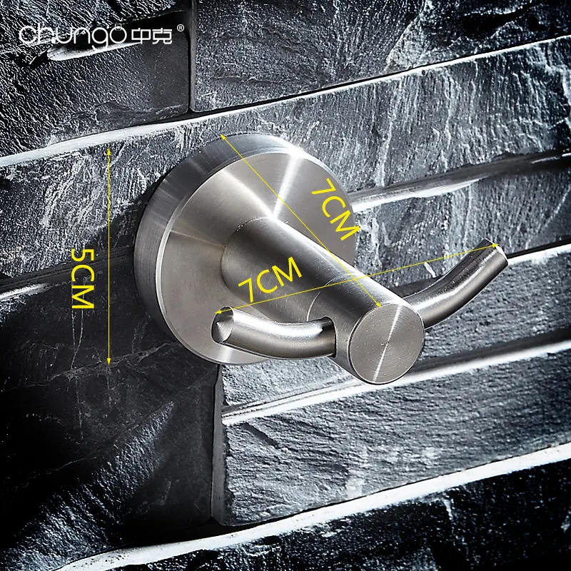 Современный дизайн 304 нержавеющая сталь настенные аксессуары для ванной комнаты один Халат пальто Одежда Полотенце настенные крючки никелевая поверхность