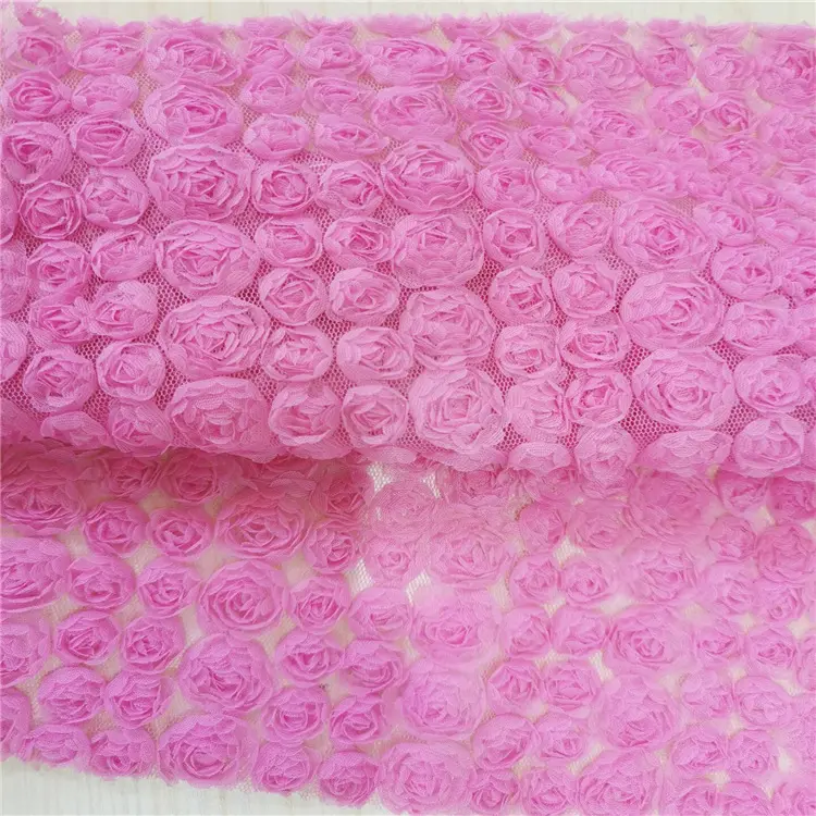 Eleve Your Designs-telas de encaje con rosas 3D, bordado de malla y detalles de flores para un aspecto impresionante