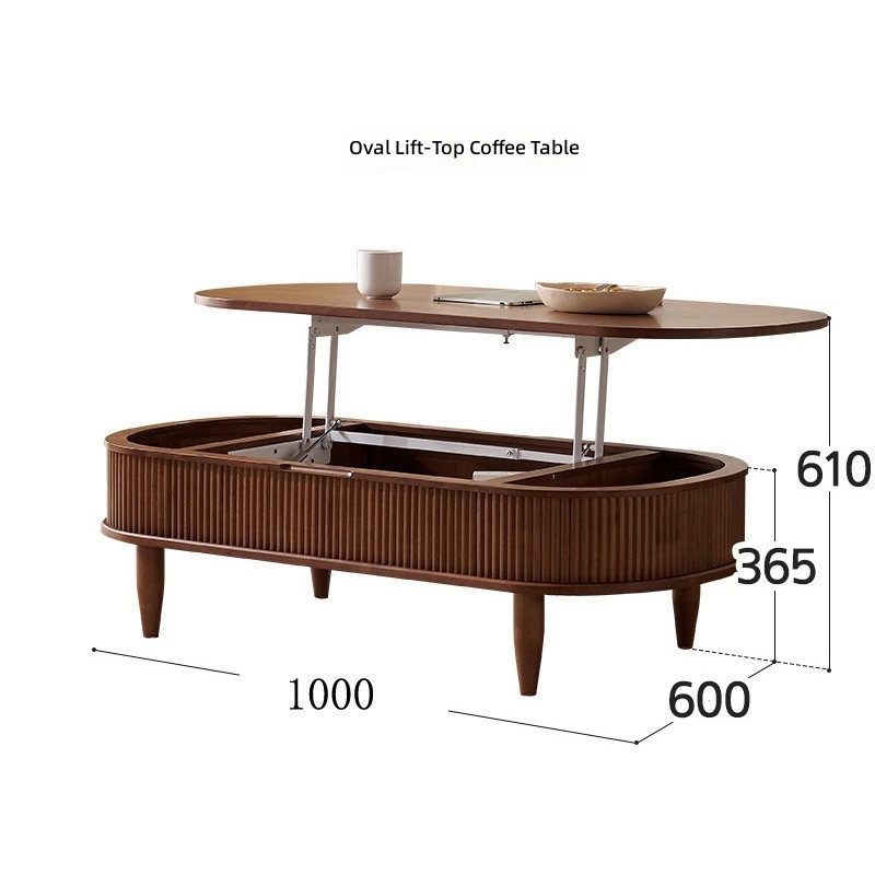 Tavolino da caffè ovale Nordic-10m