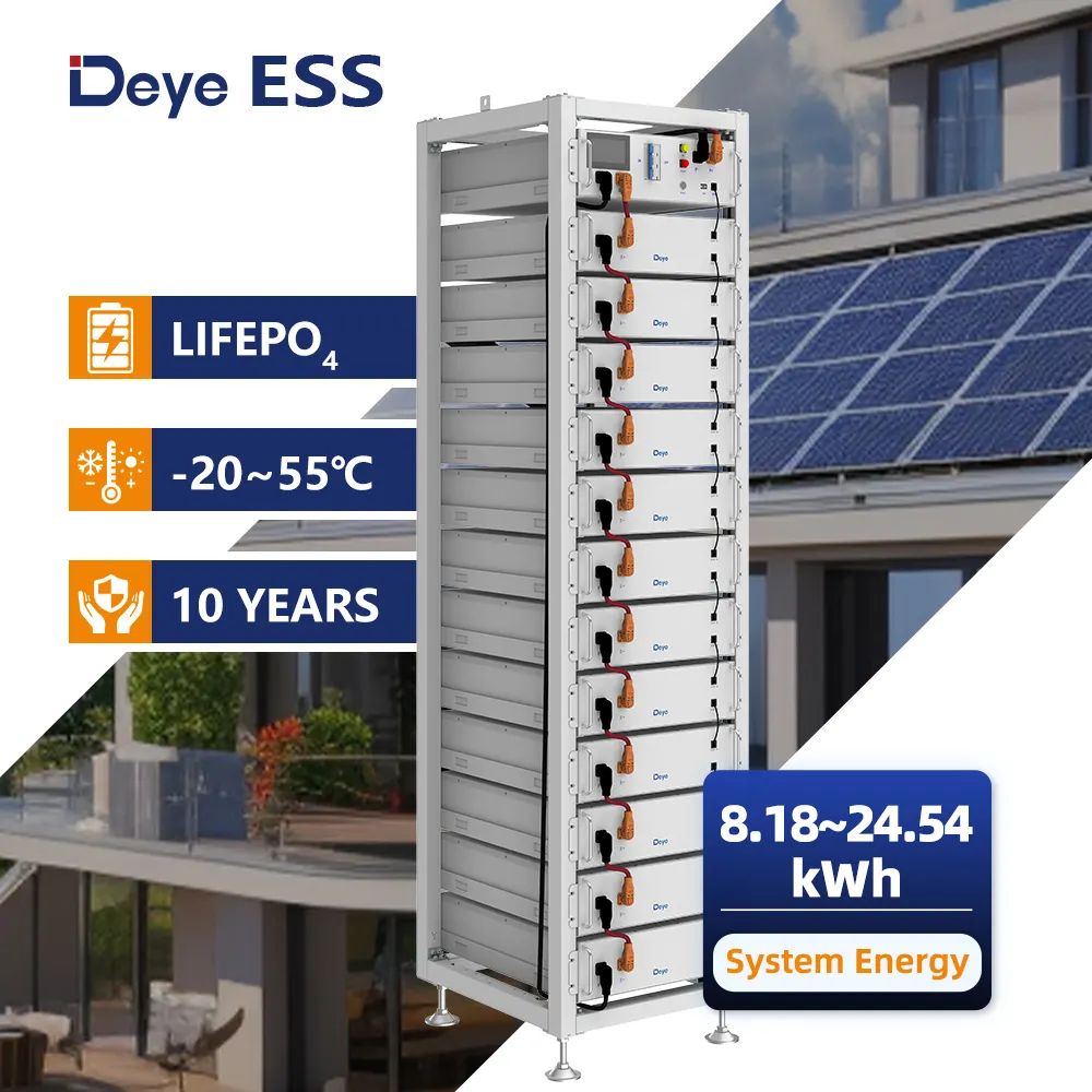 Deye ESS BOS-G LiFePO4 wadah sistem penyimpanan energi baterai, baterai Deye rumah 51.2V 100Ah