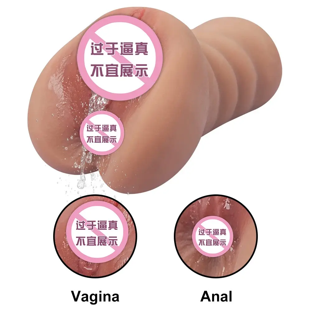 Figa tascabile elastica della Vagina strutturata realistica per il sesso degli uomini