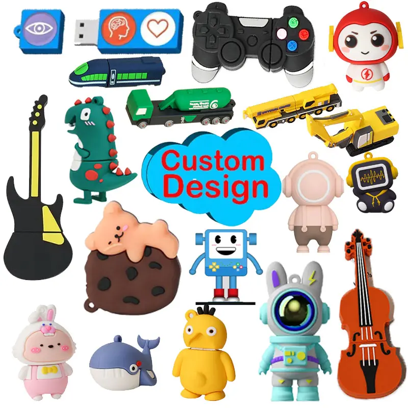 Personalized Design Your Idea 3D Shape Logo Pvc Cartoon 1Gb 8Gb 32Gb 64Gb Pen Drive Pendrive Memory Stick Custom Usb Flash Drive