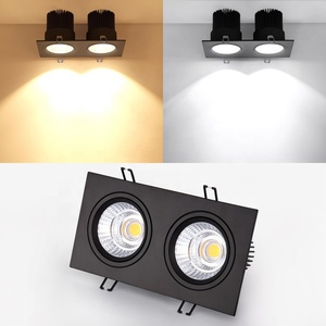 2ヘッド4ヘッド調整可能<span class=keywords><strong>LED</strong></span>スポットライト調光可能簡単交換2x7w <span class=keywords><strong>2x10w</strong></span> cob埋め込み式<span class=keywords><strong>LED</strong></span>グリルダウンライトgu10mr16用