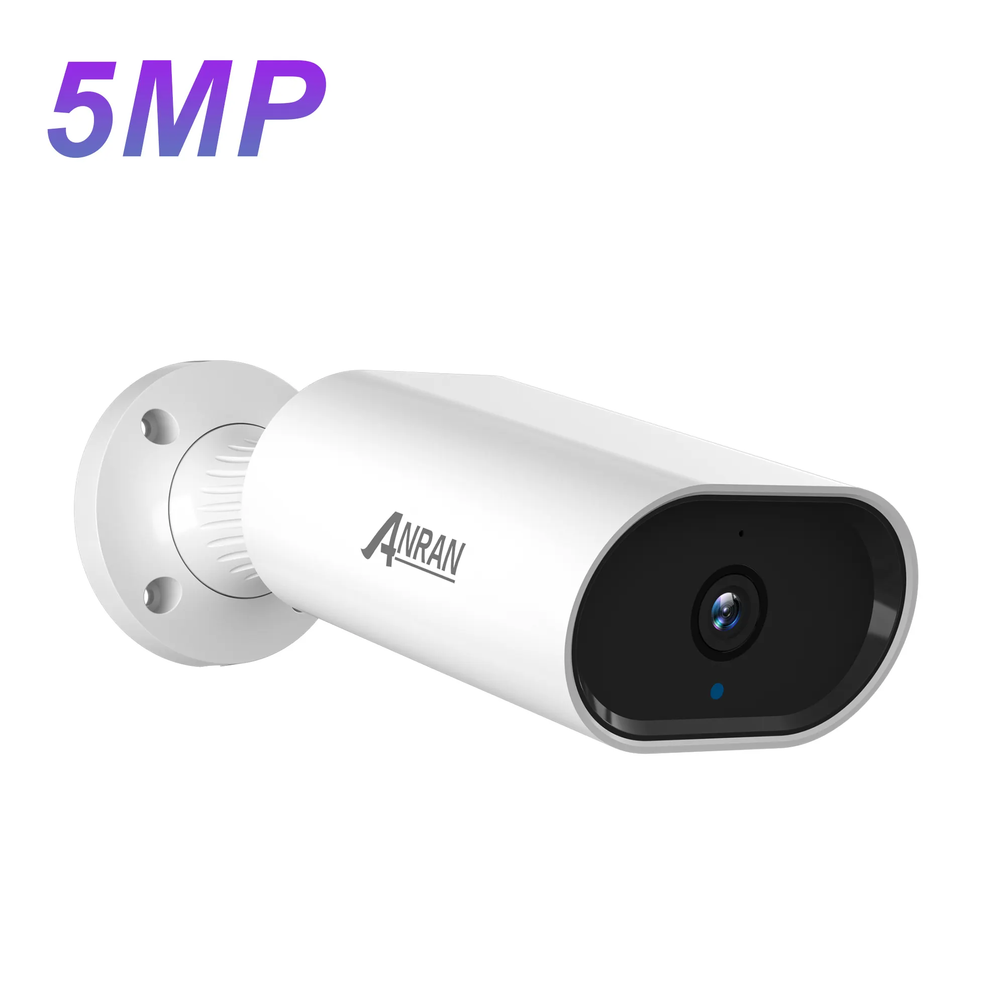 Câmera de segurança externa residencial ANRAN, à prova d' água ip65 5mp hd poe com microfone embutido, visão noturna, acesso remoto e bala