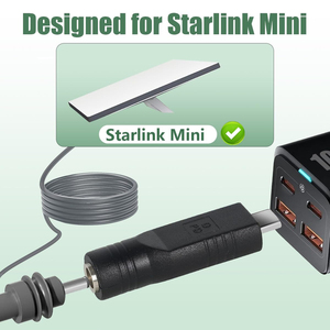 USB C to DC 5521 5.5x 2.1mm女性用アダプターStarlinkミニDC電源ケーブルコネクタラップトップ20V/65W + タイプC PDソース - Product Image 4