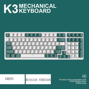 Ziyolang K3 980俄语游戏键盘机械电脑键盘带C型接口和彩色照明 - Product Image 5