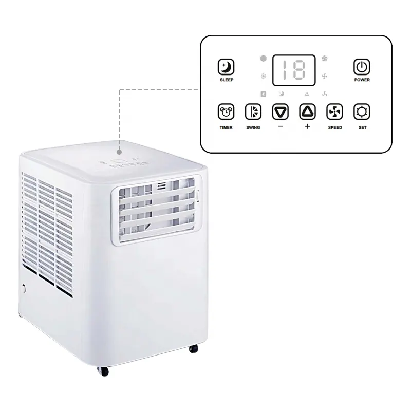 Purecordatorio-Aire acondicionado portátil para el hogar, sistema de aire acondicionado pequeño móvil de 220v para dormitorio 2000Btu-4600Btu R410a, refrigeración rápida