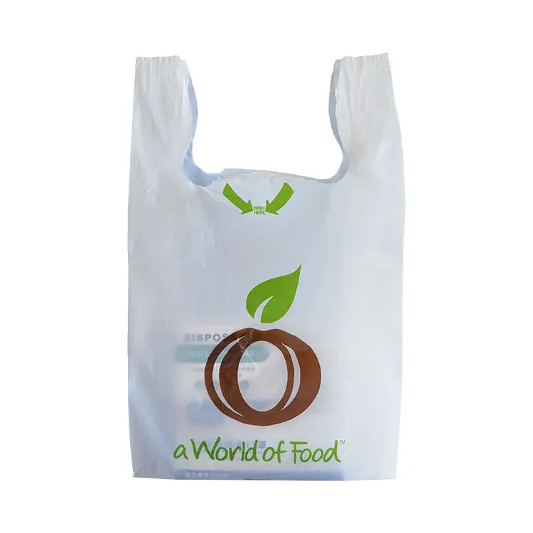 La borsa riutilizzabile ecologica per gilet compostabile pla bolsa invoes immondizia spazzatura 100% sacchetti di plastica biodegradabili per la spesa