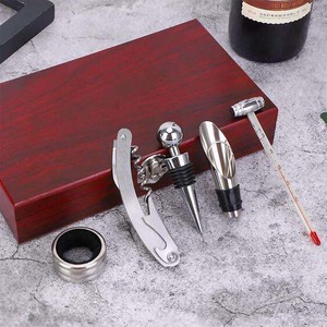 Zarif şarap Sommelier Set ahşap kutu şişe şarap Bar araçları hediye özel Logo tirbuşon şarap kapı açma seti - Product Image 2
