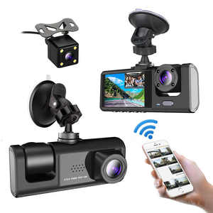 Cabine frontal e câmera interna do carro com espelho lateral Mount Dash Cam para veículos estão disponíveis a preço acessível nos EUA