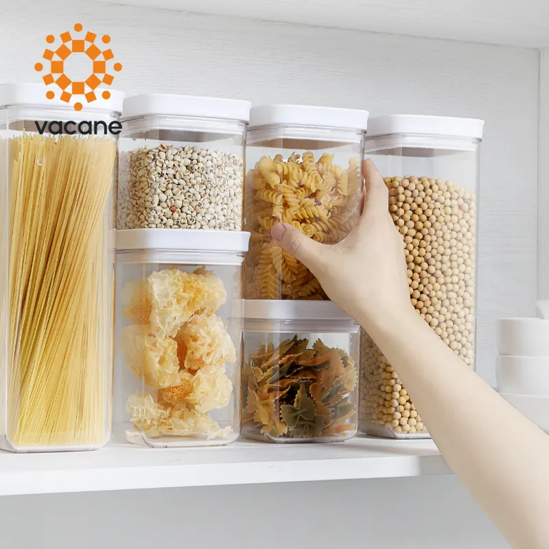Vacane pote selado para alimentos, recipientes de armazenamento de alimentos com tampa transparente e canister para geladeira