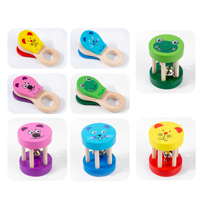 Hot Bán Âm Nhạc Engllightenment Đồ Chơi Dễ Thương Phim Hoạt Hình Trẻ Em Nhạc Cụ Bằng Gỗ Castanets Rattles - Product Image 6