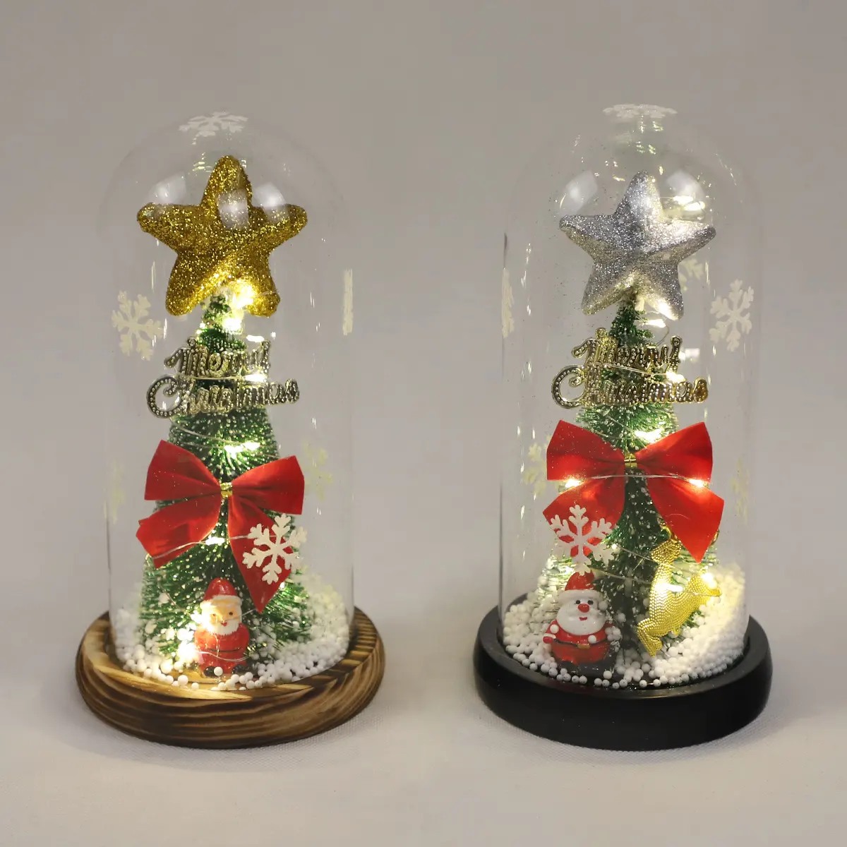 LED Mini albero di natale in vetro cupola decorazione della tavola creativa regalo unico per la casa da tavolo interno decorazione natalizia,