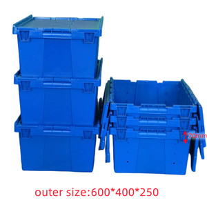 Very Impact-resistant Plastic Large Moving Boxes Hinged Storage <strong>Container</strong> <strong>Nested</strong> and Stacked Storage Crates - Product Image 6
