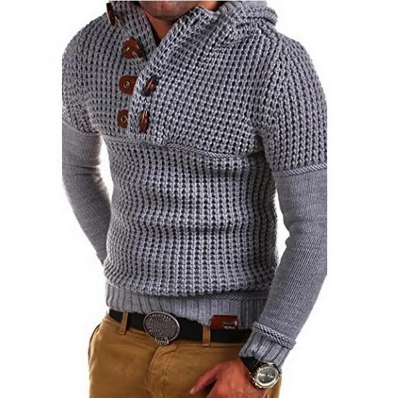 Jersey de punto personalizado para hombre, suéteres sólidos a la moda, gruesos y cálidos, novedad, otoño e invierno, envío directo, venta al por mayor