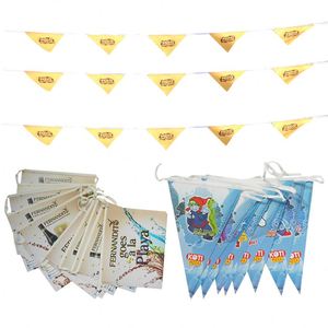 Promoción personalizada 3 'X6' Lgbt Banderines de arcoíris 14X21Cm Bandera de cuerda pequeña Todos los países nacionales Banderas de cuerda Triángulo - Product Image 1
