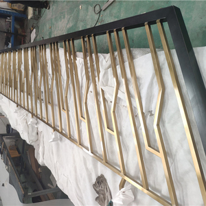 Foshan Factory Light Luxury Decoration Style Gold Brushed Stainless Steel Interior Staircase <strong>Rails</strong>