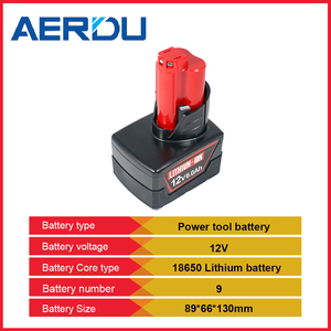 12V 6.0Ah锂离子电池组更换与密尔沃基电动工具兼容