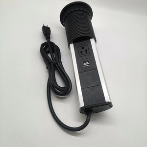 80mm Hidden Pull Pop up <strong>Socket</strong> with <strong>Double</strong> <strong>Usb</strong>, Kitchen Desktop US <strong>Plug</strong> Manual Lifting and Lowering Power <strong>Socket</strong> - Product Image 2