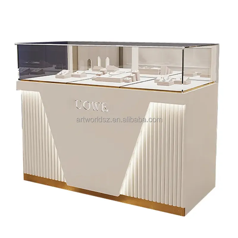 Artworld Displays Model Ship Totalmente ensamblado Versátil Showroom Vitrina Gabinete cuadrado Streamline Jewelry Standard Show