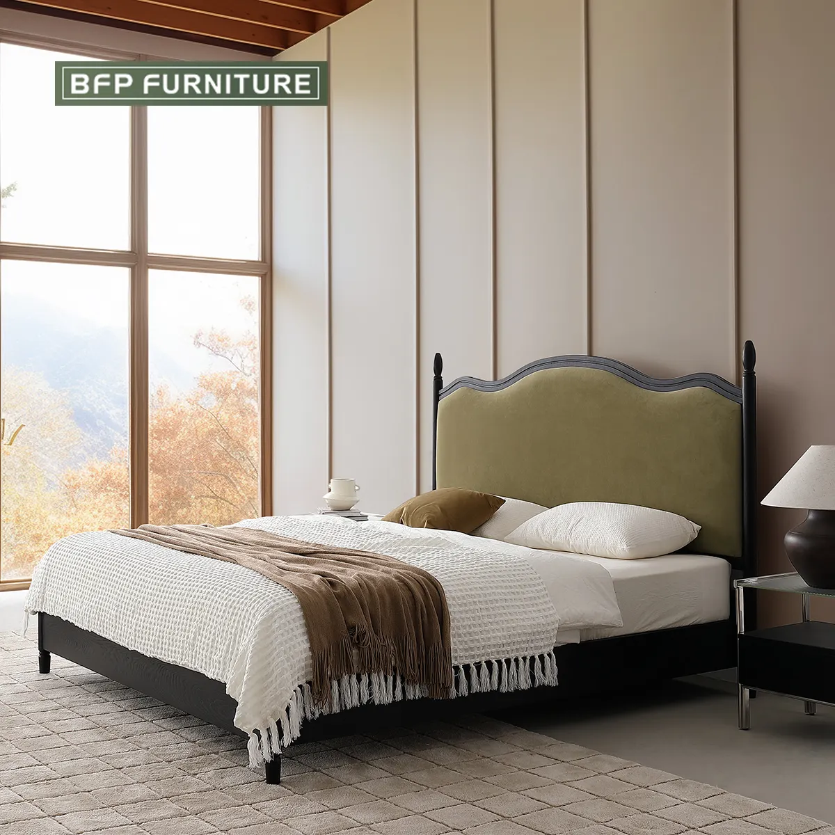 BFPhome mobili in stile italiano Design moderno in legno massello camera da letto letto minimalista italiano letto