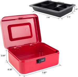 お金安全ボックスデジタルコードロックマルチコンパートメントデザインパスワードロック現金 & コインボックス - Product Image 4