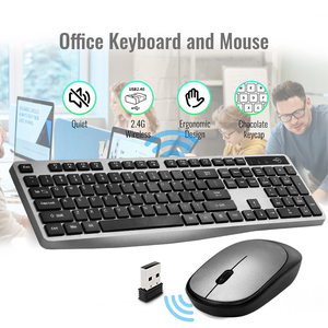 Fabricantes de teclado y ratón, combinación de teclado y ratón inalámbricos plateados personalizados, teclado y ratón Azerty para tableta - Product Image 3