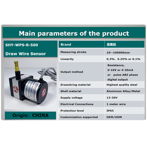 Sensor de desplazamiento lineal de alta precisión duradero de grado industrial 0.1% linealidad 10-100000mm ángulo Medición de posición lineal