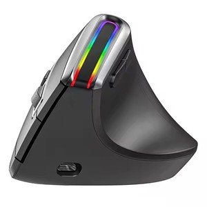 2024 RGB แบล็คไลท์สองโหมดไร้สายบลูทูธตามหลักการยศาสตร์เมาส์คอมพิวเตอร์เมาส์แนวตั้งแบบชาร์จไฟได้สำหรับแท็บเล็ตพีซี - Product Image 1