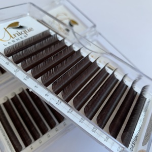 Benzersiz LASHES siyah çikolata kahverengi kaşmir yumuşak mat hacimli kirpikler uzantıları 0.03 0.05 0.07 açık kahverengi Mega hacimli kirpikler - Product Image 6